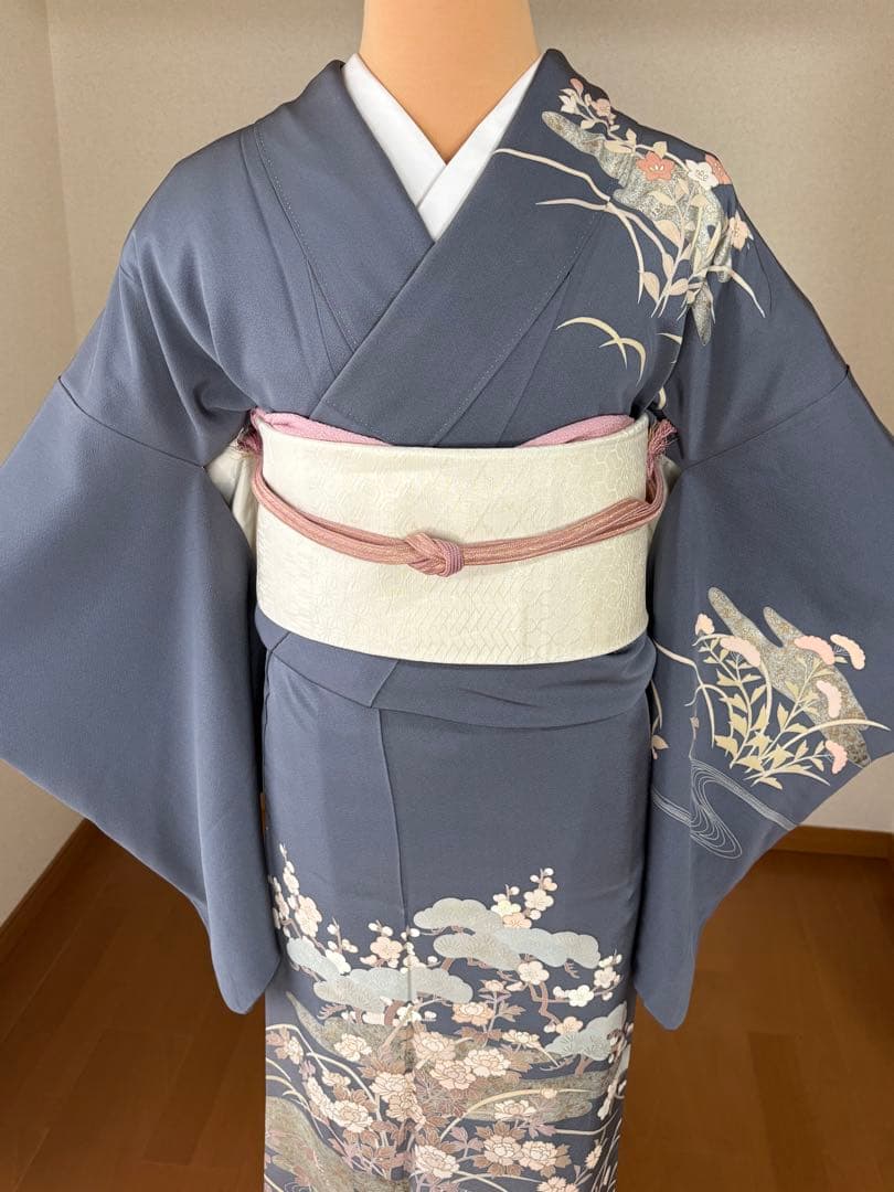 専用3000円引4点フルセット　正絹訪問着　袋帯　帯揚げ　帯締め袋帯リバーシブル