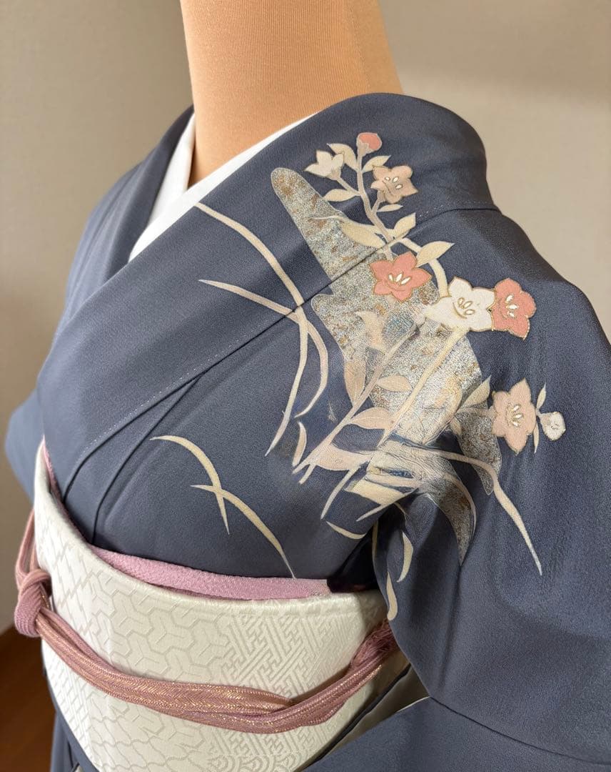 専用3000円引4点フルセット　正絹訪問着　袋帯　帯揚げ　帯締め袋帯リバーシブル