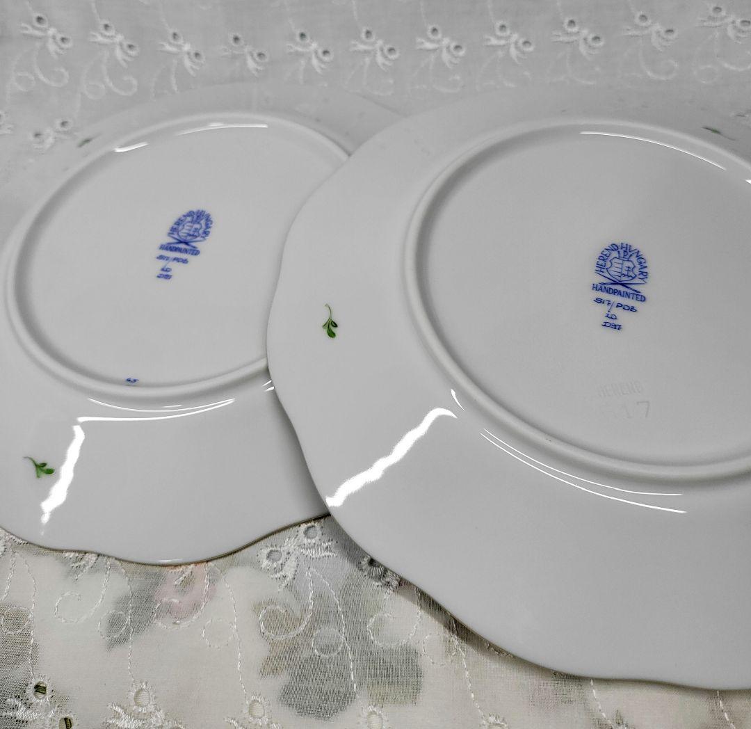 未使用近★ヘレンド バコニーの春 ピンクのチューリップ 花 プレート 19cm皿