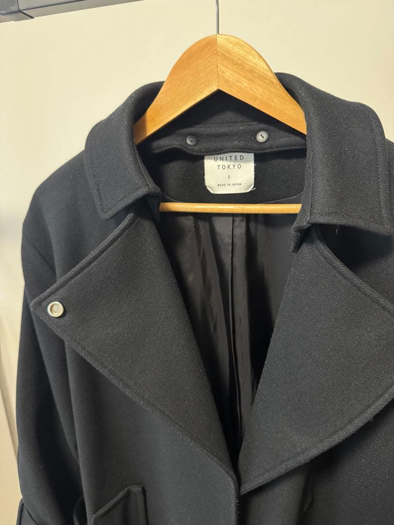 ★wakame★UNITEDTOKYO 2wayロングコート　ブラック　2