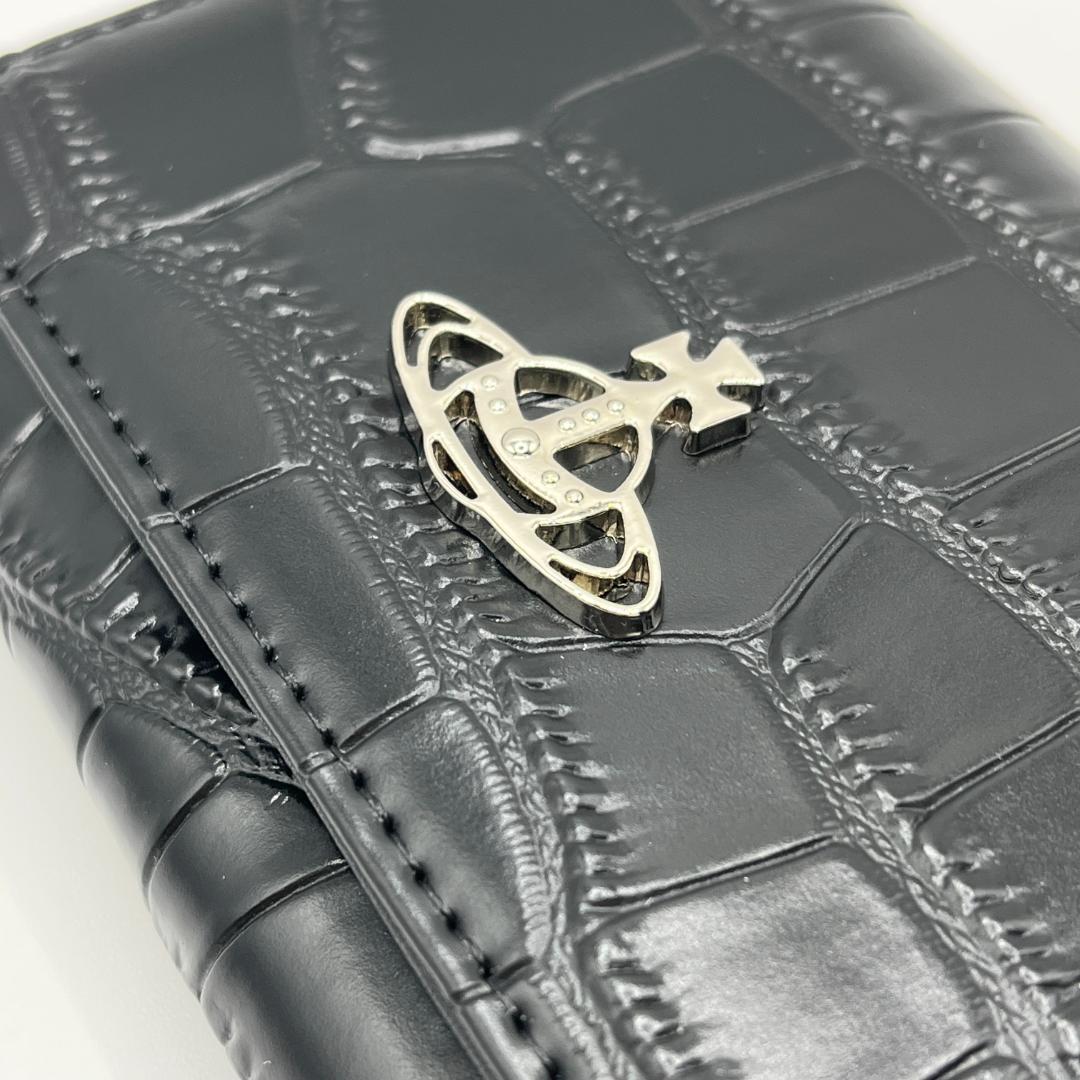 Vivienne Westwood 特価 未使用 がま口 折財布 黒 ウロコ柄