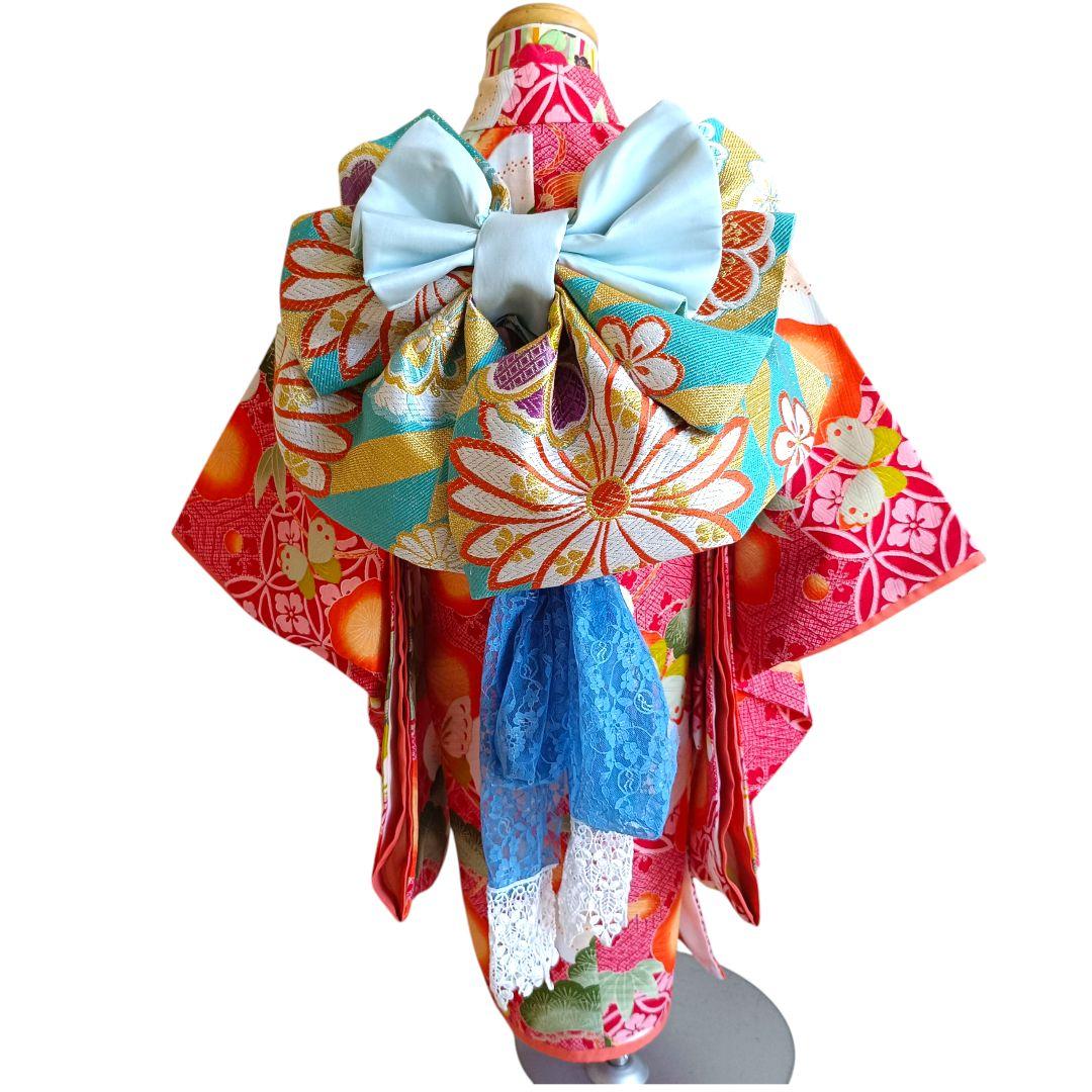 ブランド九重着物と作り帯☆七五三3歳フルセット