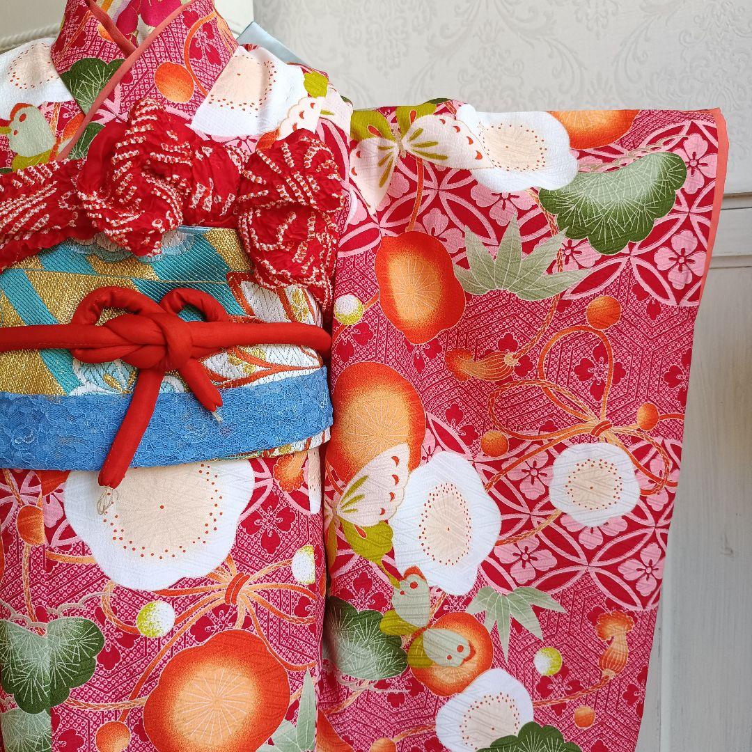 ブランド九重着物と作り帯☆七五三3歳フルセット