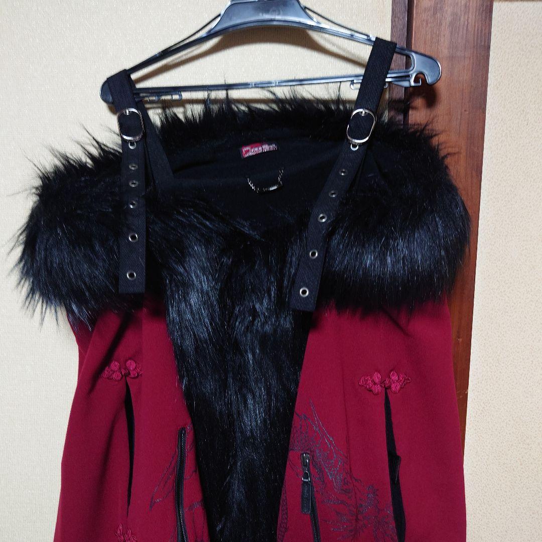 キューティーフラッシュ　和柄ポンチョコート　ファー