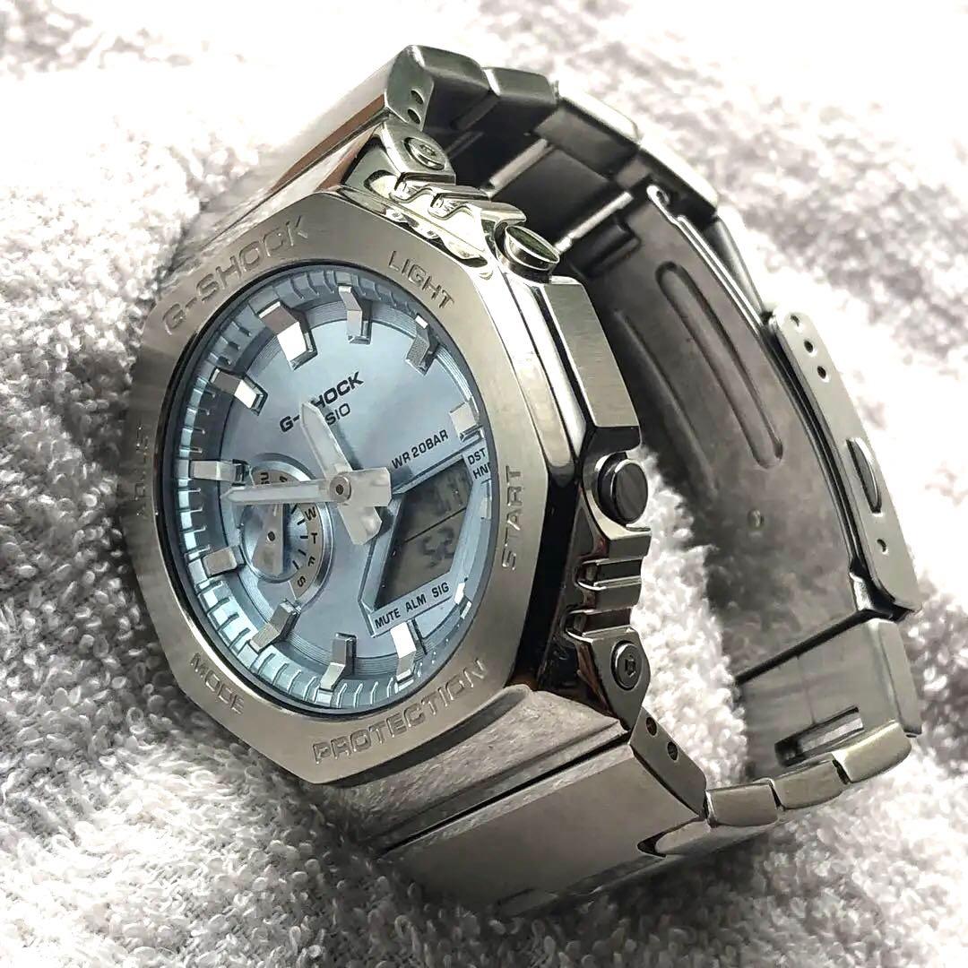 フルメタル&アイスブルー G-SHOCK［美品］ GM-2110D-2ADR