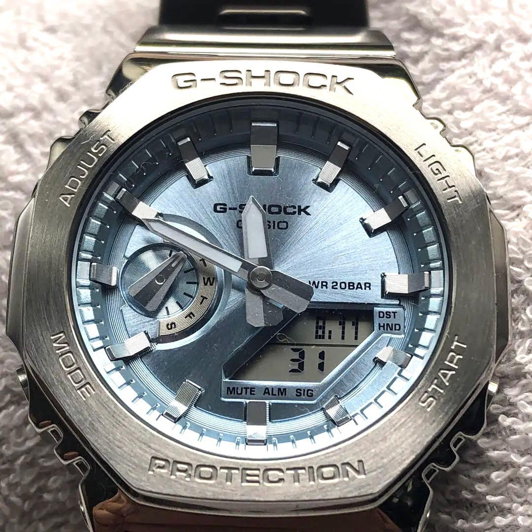 フルメタル&アイスブルー G-SHOCK［美品］ GM-2110D-2ADR