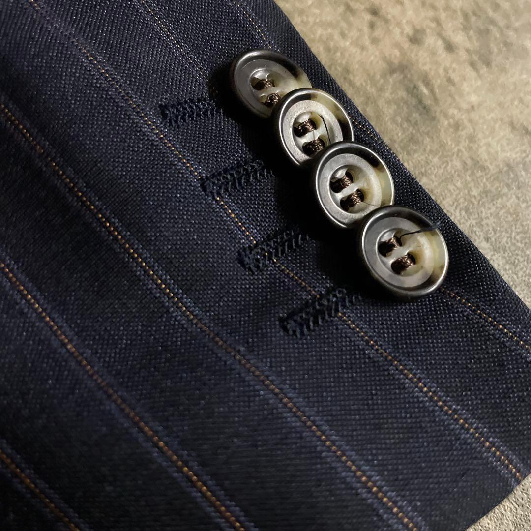 極美品 極上ウール ダブルブレストスーツ× LOUIS VUITTONネクタイ