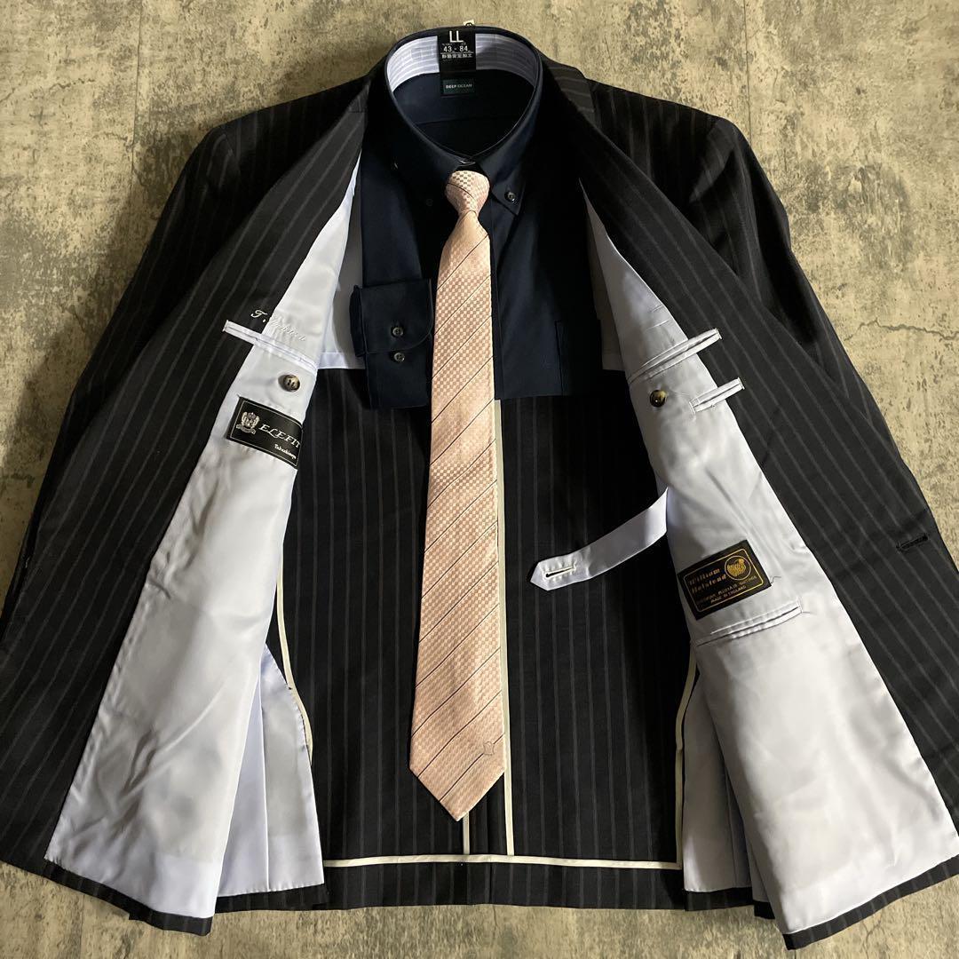 極美品 極上ウール ダブルブレストスーツ× LOUIS VUITTONネクタイ