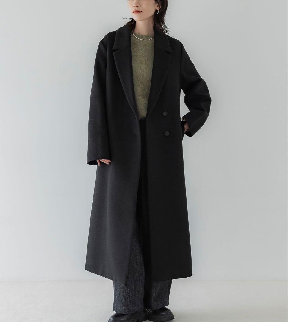 crewre クルーレ　ウール　ブラック ロングコート　サイズ２