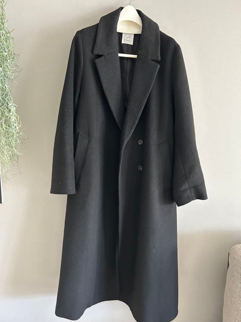 crewre クルーレ　ウール　ブラック ロングコート　サイズ２