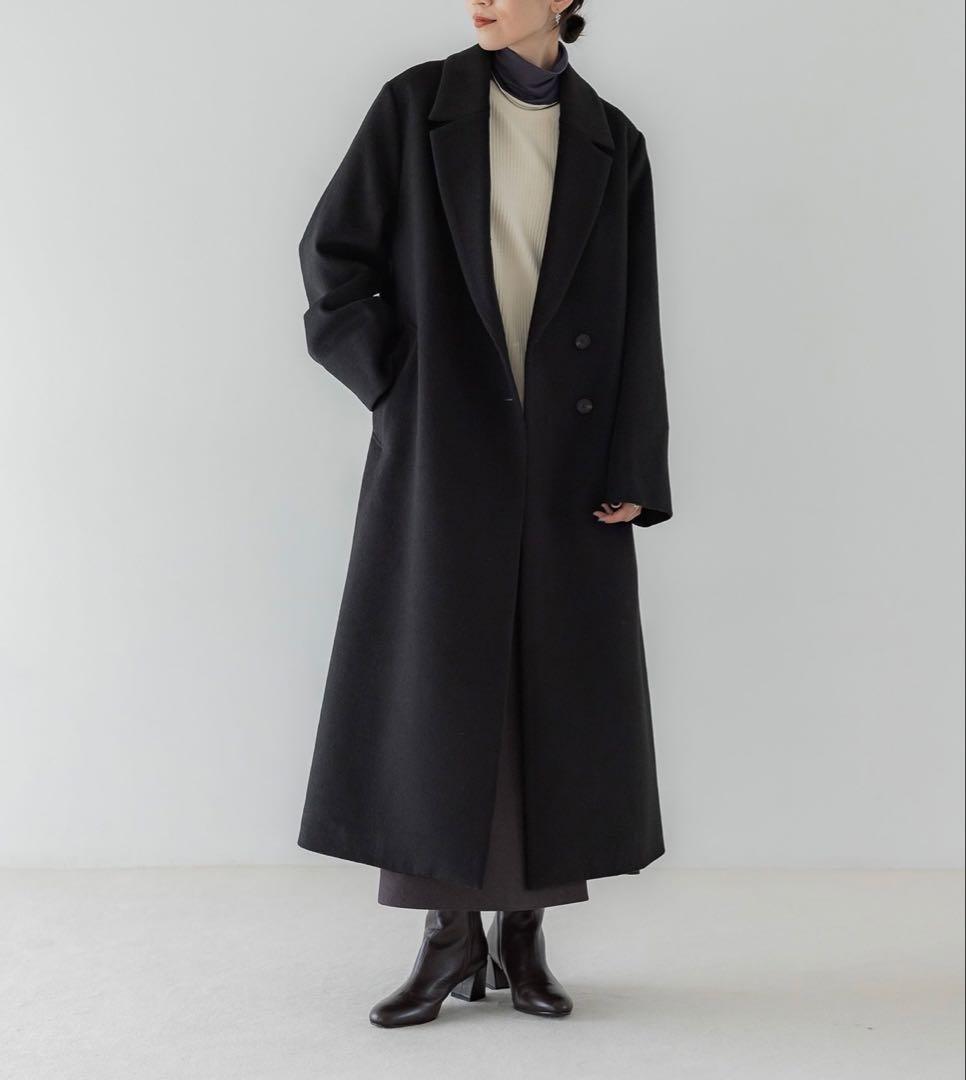 crewre クルーレ　ウール　ブラック ロングコート　サイズ２