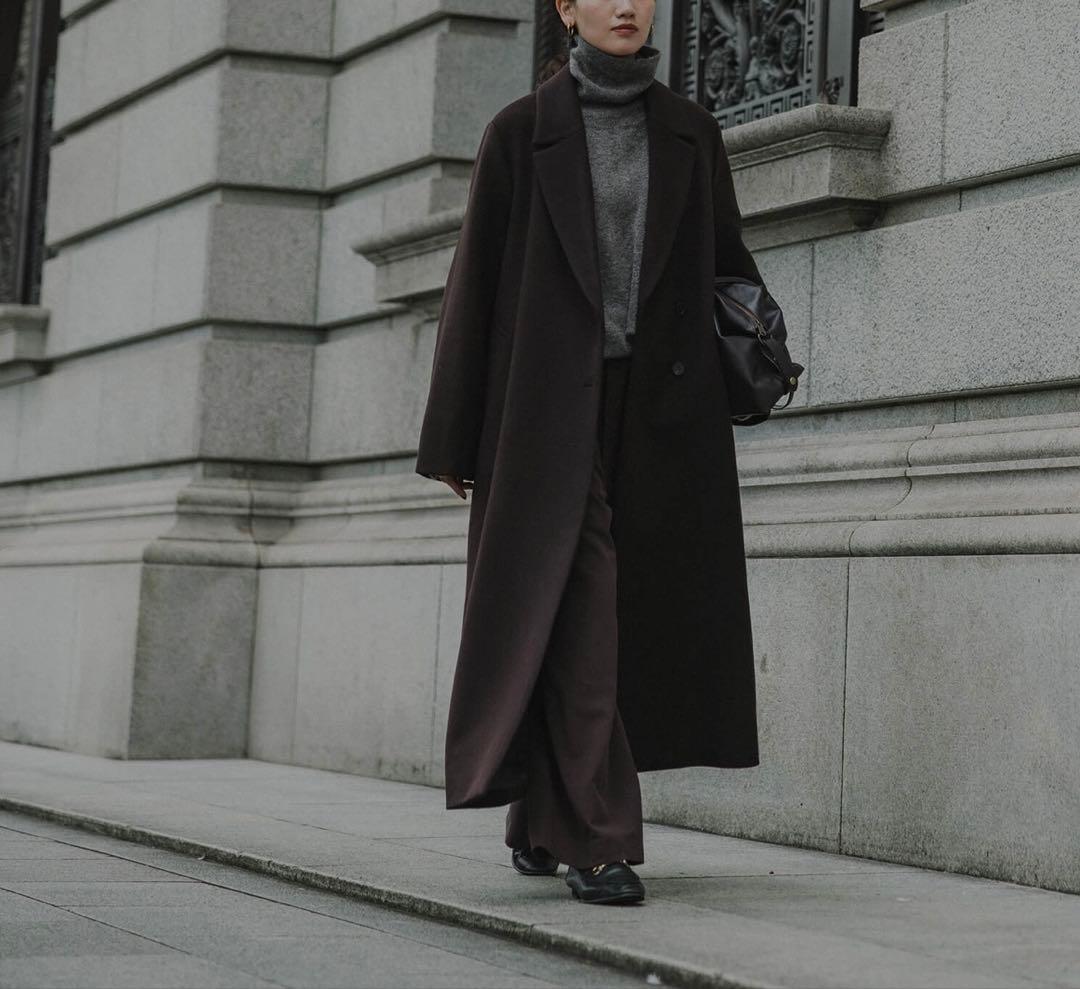 crewre クルーレ　ウール　ブラック ロングコート　サイズ２