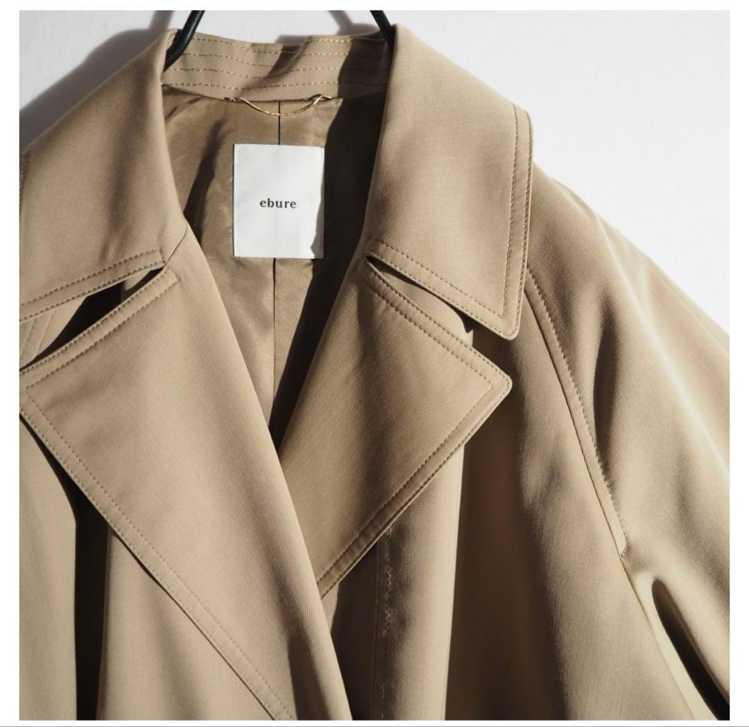 ebure エブール サマーウール トレンチコート 36 オーバーサイズ