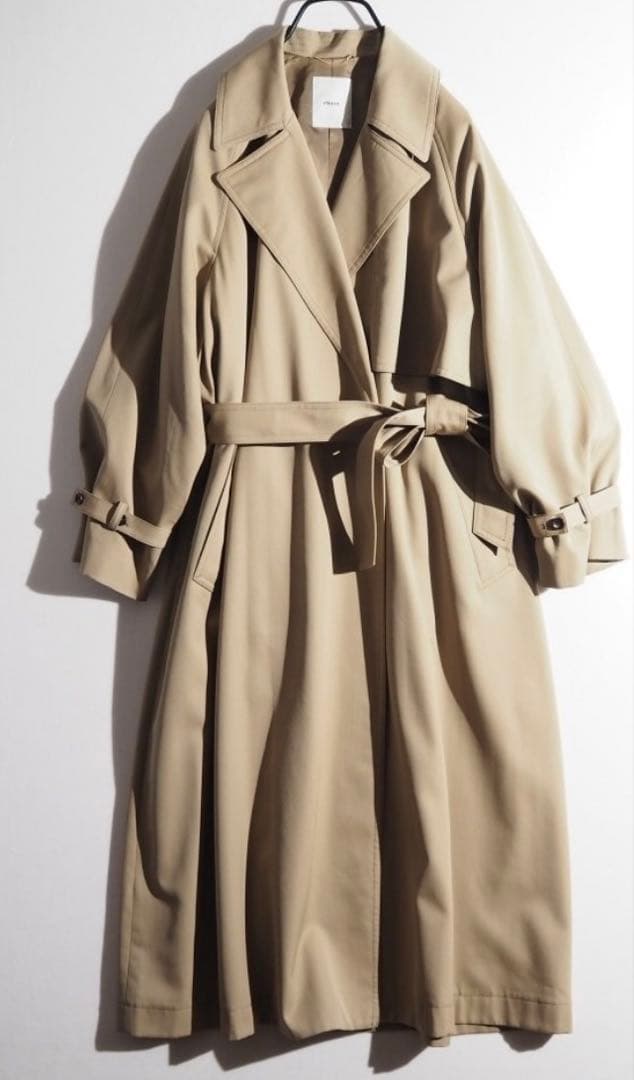 ebure エブール サマーウール トレンチコート 36 オーバーサイズ