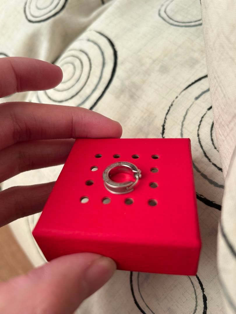 新品未使用 DIESEL シルバー ピアス(片耳用) 専用ケース付き