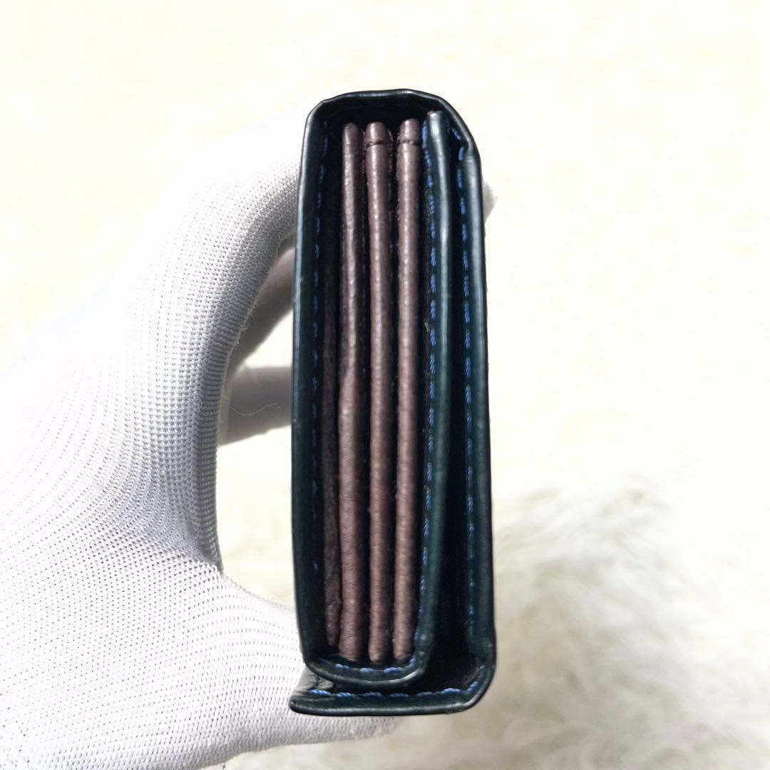 ｍ＋ ミッレフォッリエ IIP25 折り財布 本革 ダークネイビー