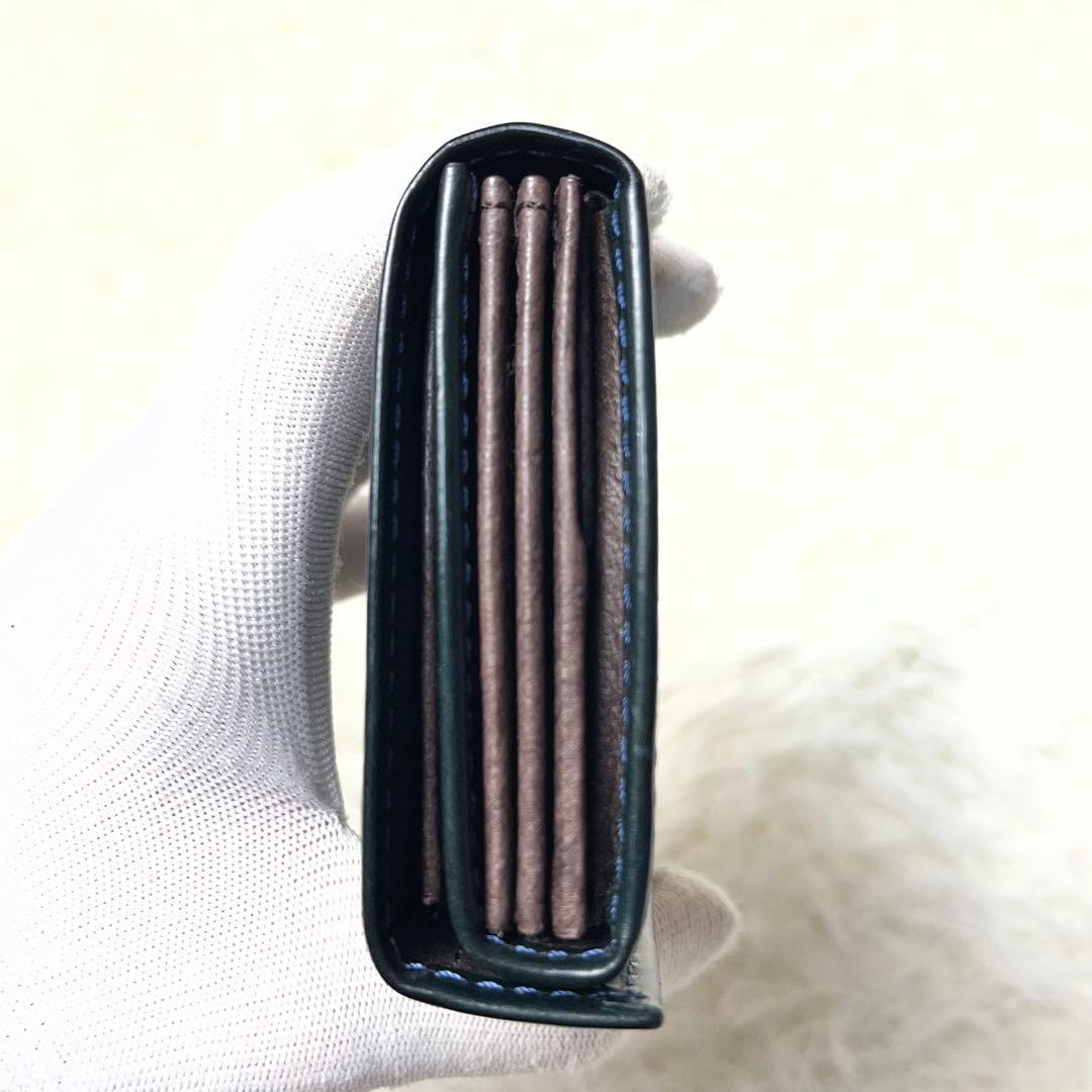 ｍ＋ ミッレフォッリエ IIP25 折り財布 本革 ダークネイビー