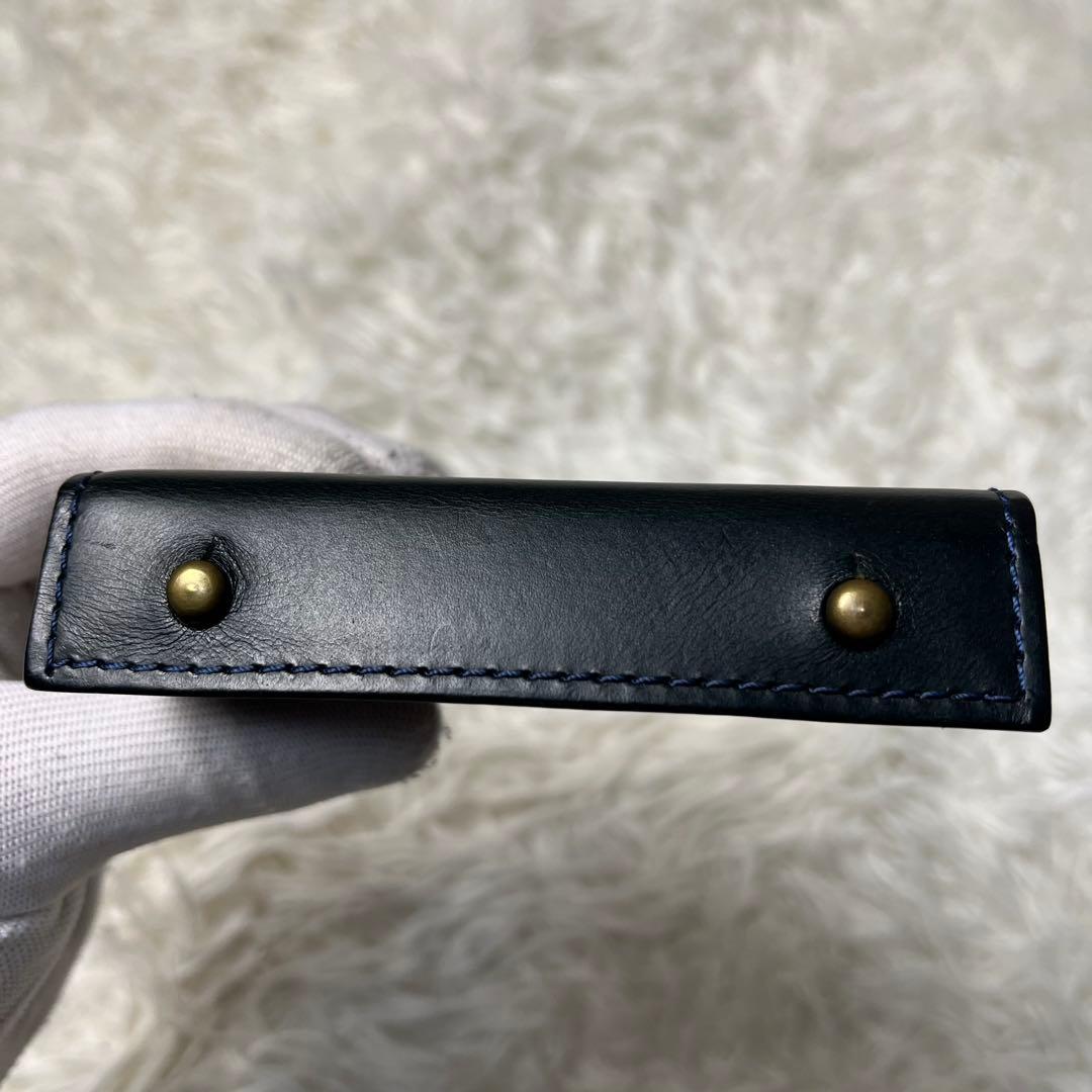 ｍ＋ ミッレフォッリエ IIP25 折り財布 本革 ダークネイビー