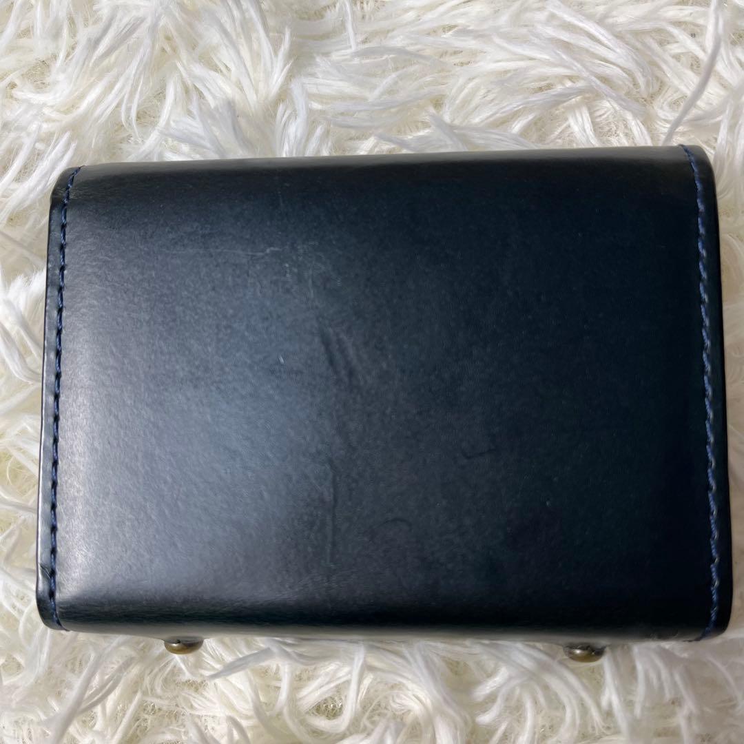 ｍ＋ ミッレフォッリエ IIP25 折り財布 本革 ダークネイビー