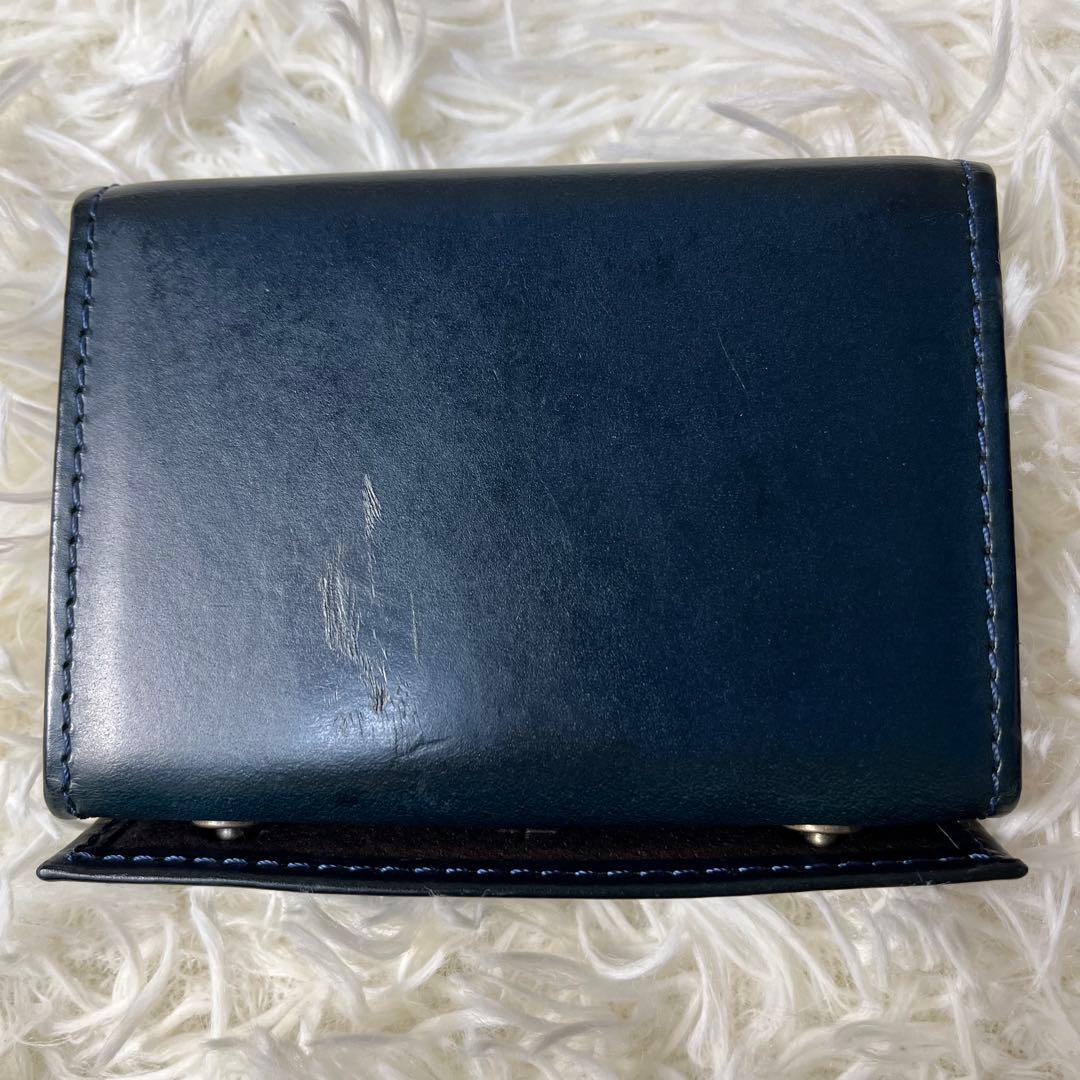 ｍ＋ ミッレフォッリエ IIP25 折り財布 本革 ダークネイビー