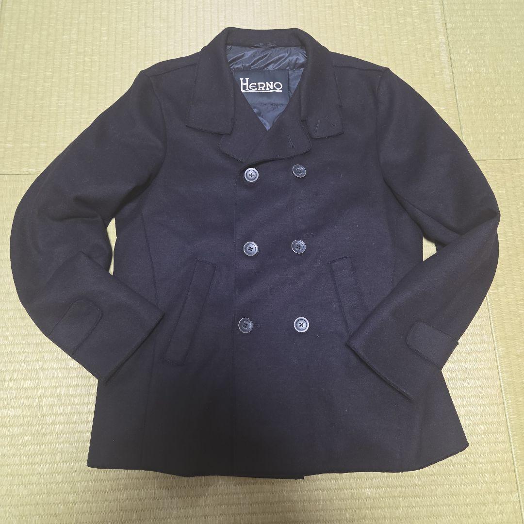 HERNO サイズ52 IN-TECH 代替ダウン Pコート 防寒 ウール 紺