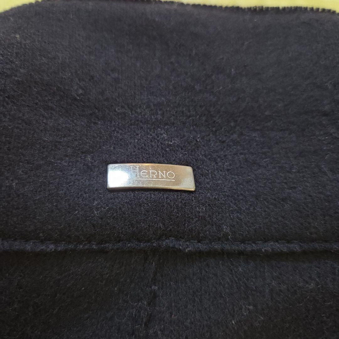 HERNO サイズ52 IN-TECH 代替ダウン Pコート 防寒 ウール 紺