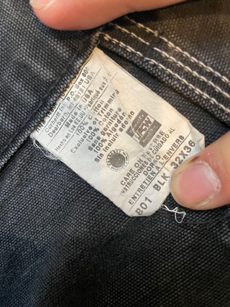 激渋　90s カーハート　ダブルニー　ワークパンツ　デニム　フェード　BO1