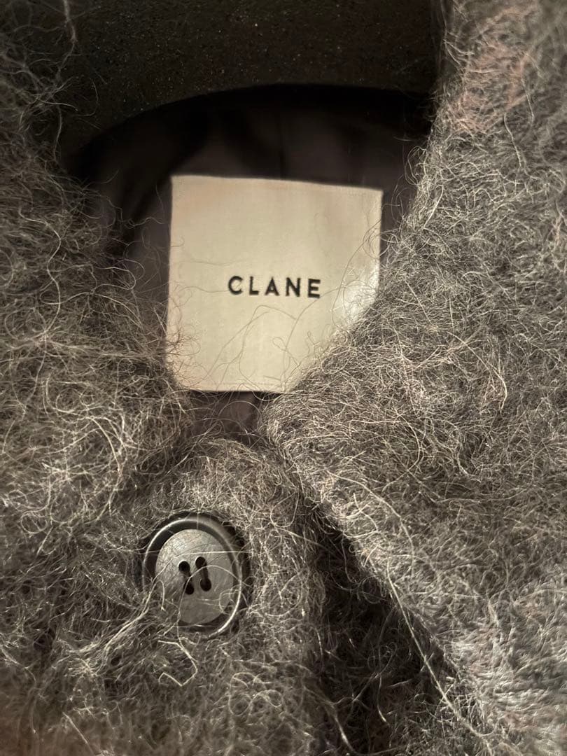 にしCLANE LONG SHAGGY LADY MAXI COATグレー