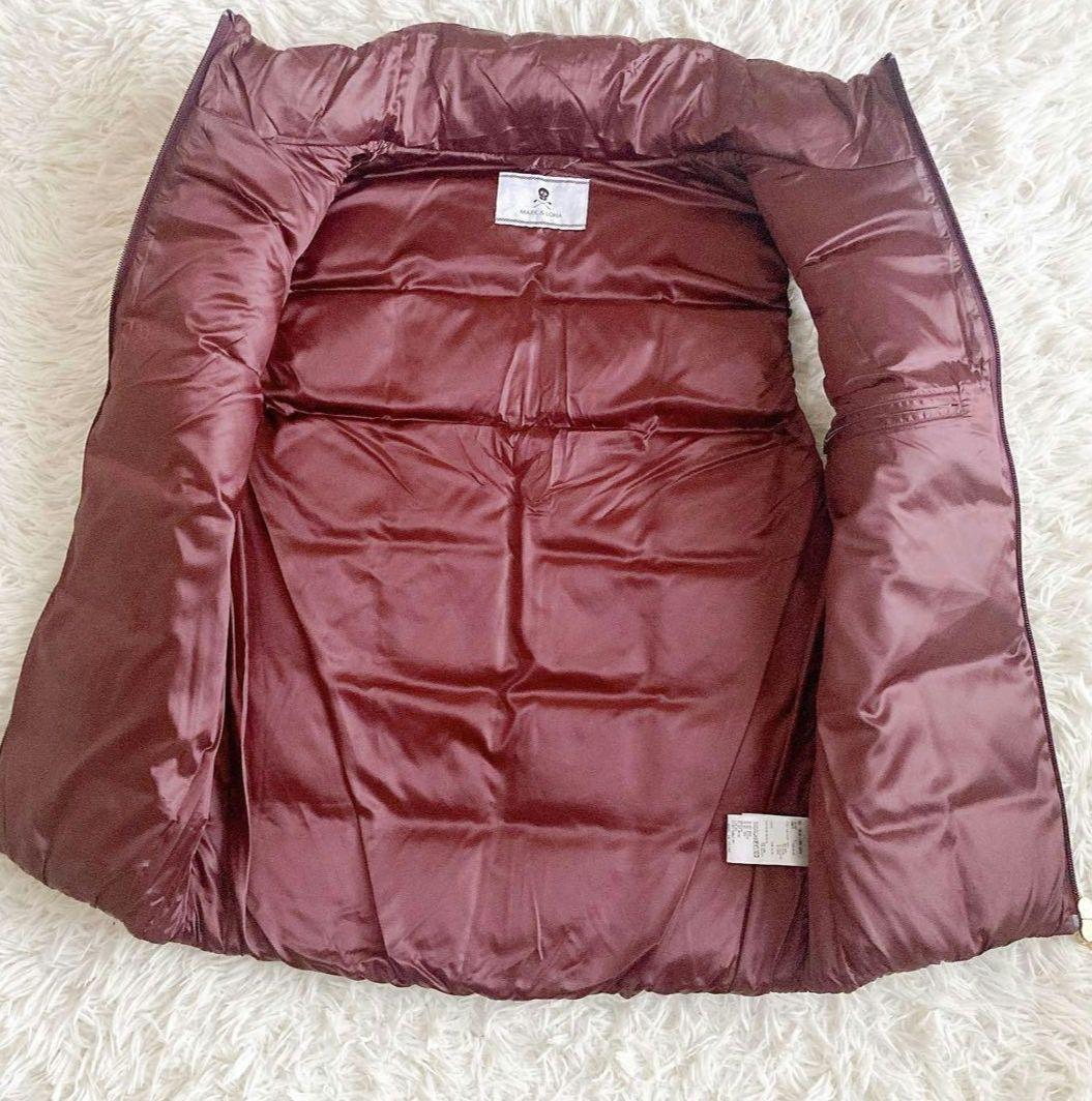美品　マークアンドロナ　2way ダウンベスト　レッド×ブラウン