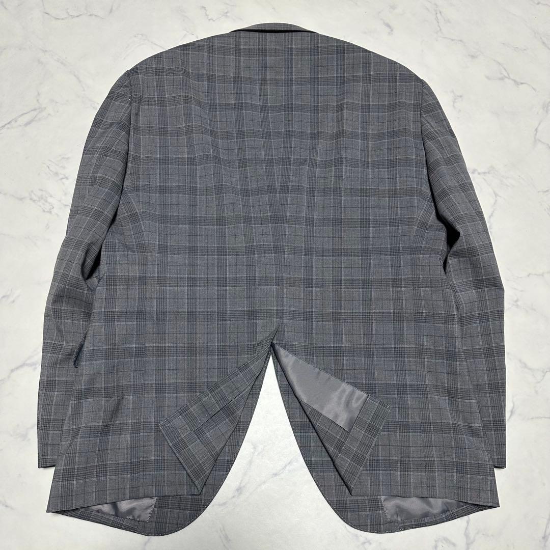 美品　24/7 3ピーススーツ　チェック　グレー　リバーシブルベスト　AB4