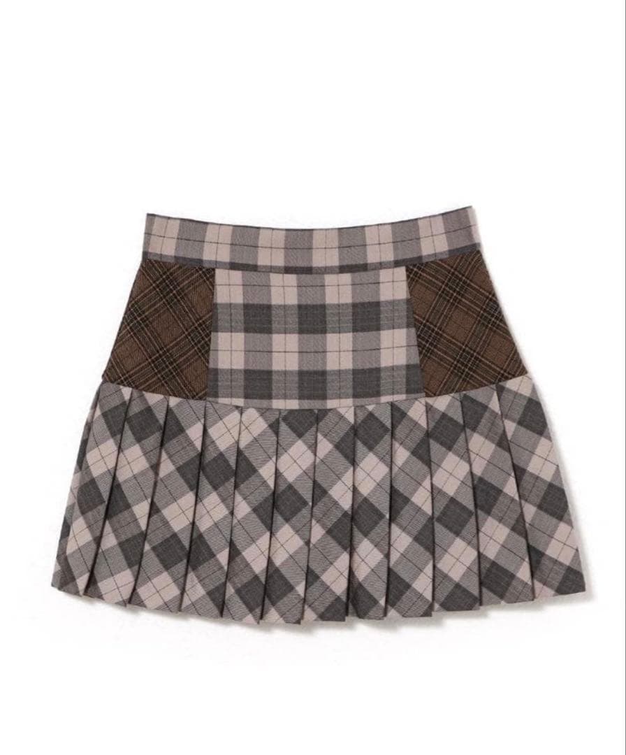 スカート andmary Coco check pleats skirt Beige
