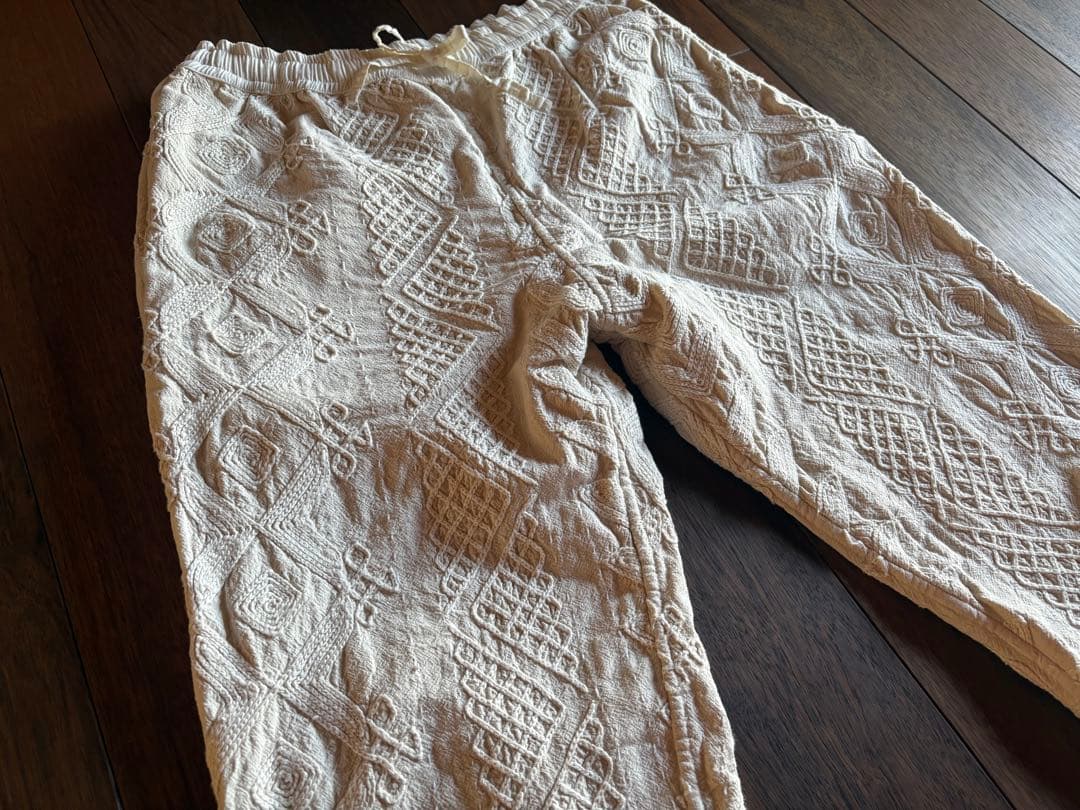 ポキプシー　pokipcee 刺繍　手刺繍　インド　ホワイト　パンツ　スザニ