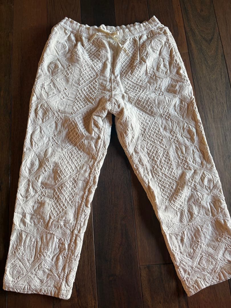 ポキプシー　pokipcee 刺繍　手刺繍　インド　ホワイト　パンツ　スザニ