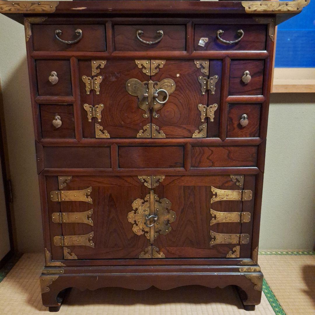和風木製箪笥 金属金具付き