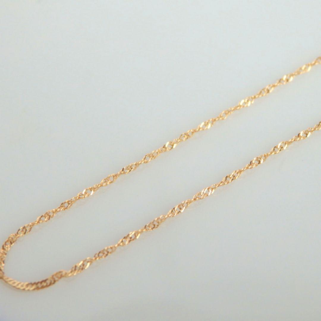 ともちん　k18ネックレス スクリューチェーン 約1㎜幅 つけっぱなし