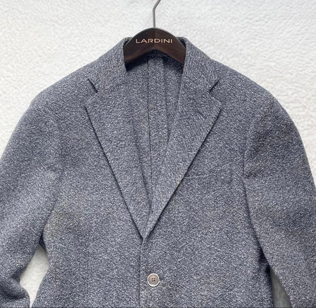 LARDINI ツイード テーラードジャケット シェルボタン 44 ハンガー付き
