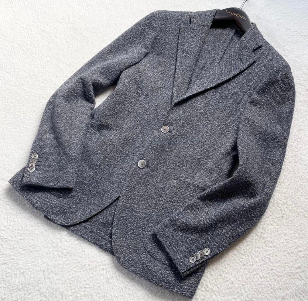 LARDINI ツイード テーラードジャケット シェルボタン 44 ハンガー付き
