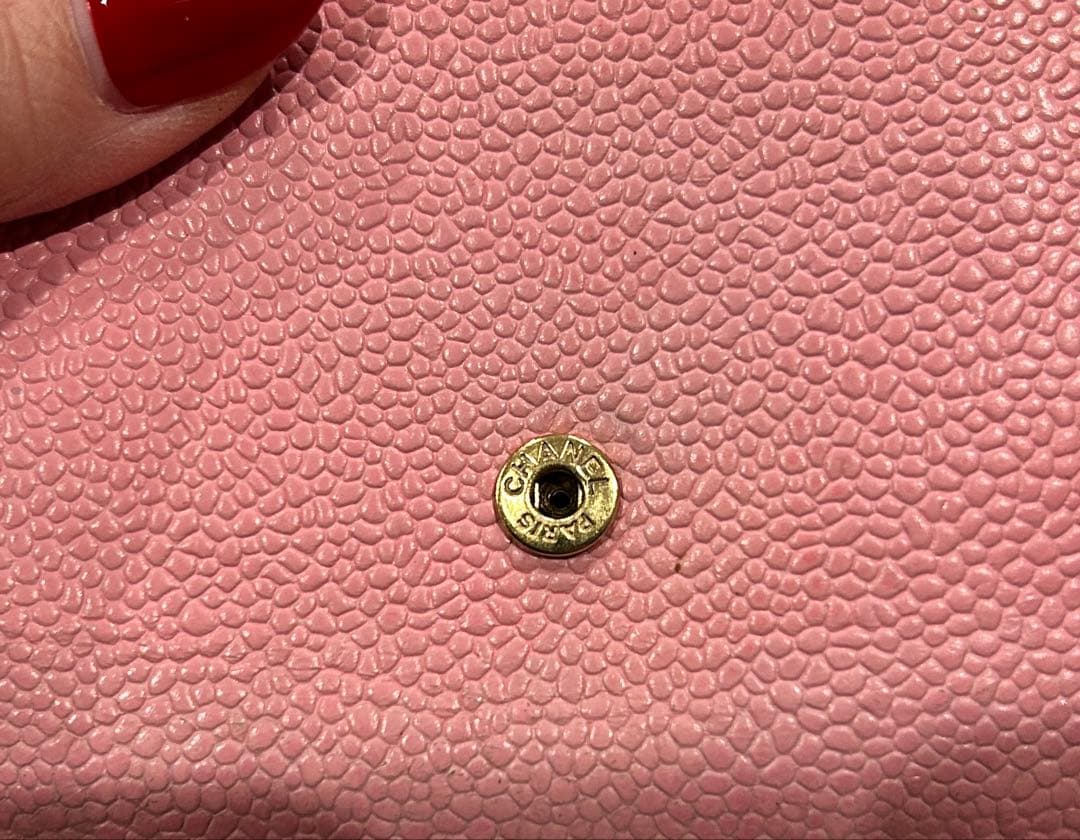 ⭐︎シャネル CHANEL 財布 二つ折りピンク キャビア ココマーク