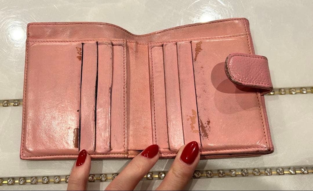 ⭐︎シャネル CHANEL 財布 二つ折りピンク キャビア ココマーク