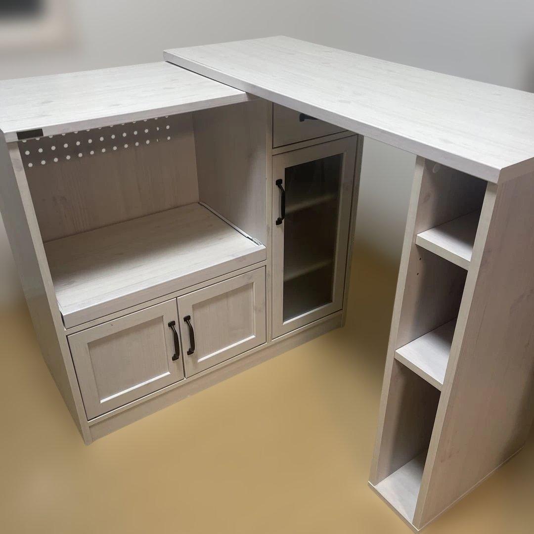 【たのメル便】佐藤産業 LUFFY キッチンカウンター レンジボード&伸縮ラック