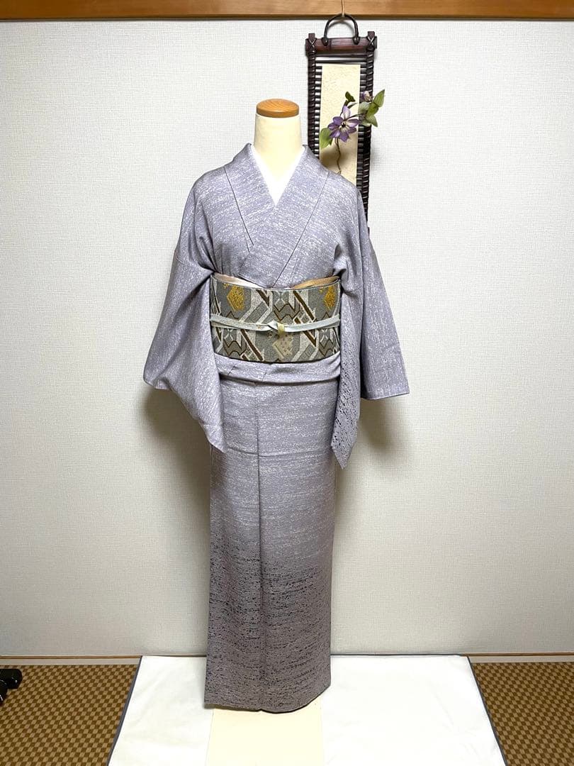 ♦️ 逸品　正絹　有職文様　有栖川鹿文　二重太鼓の作り帯