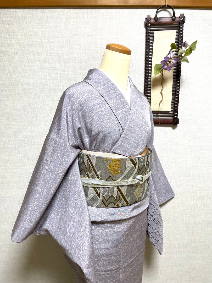 ♦️ 逸品　正絹　有職文様　有栖川鹿文　二重太鼓の作り帯