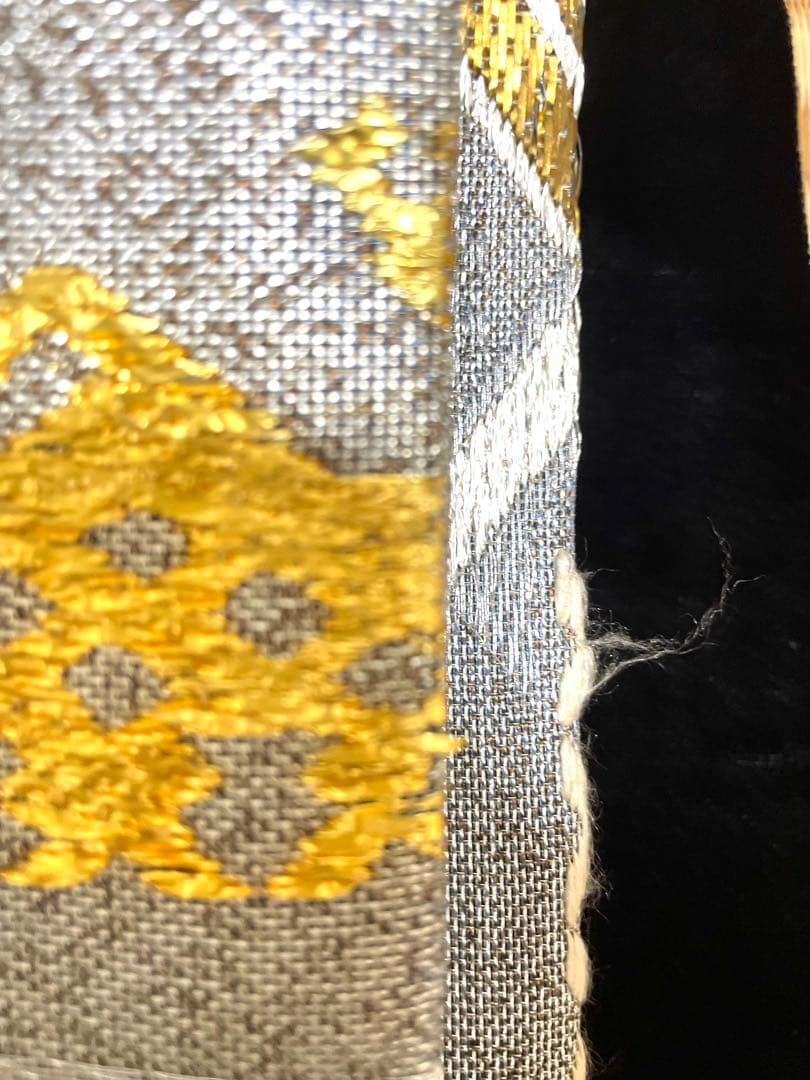 ♦️ 逸品　正絹　有職文様　有栖川鹿文　二重太鼓の作り帯