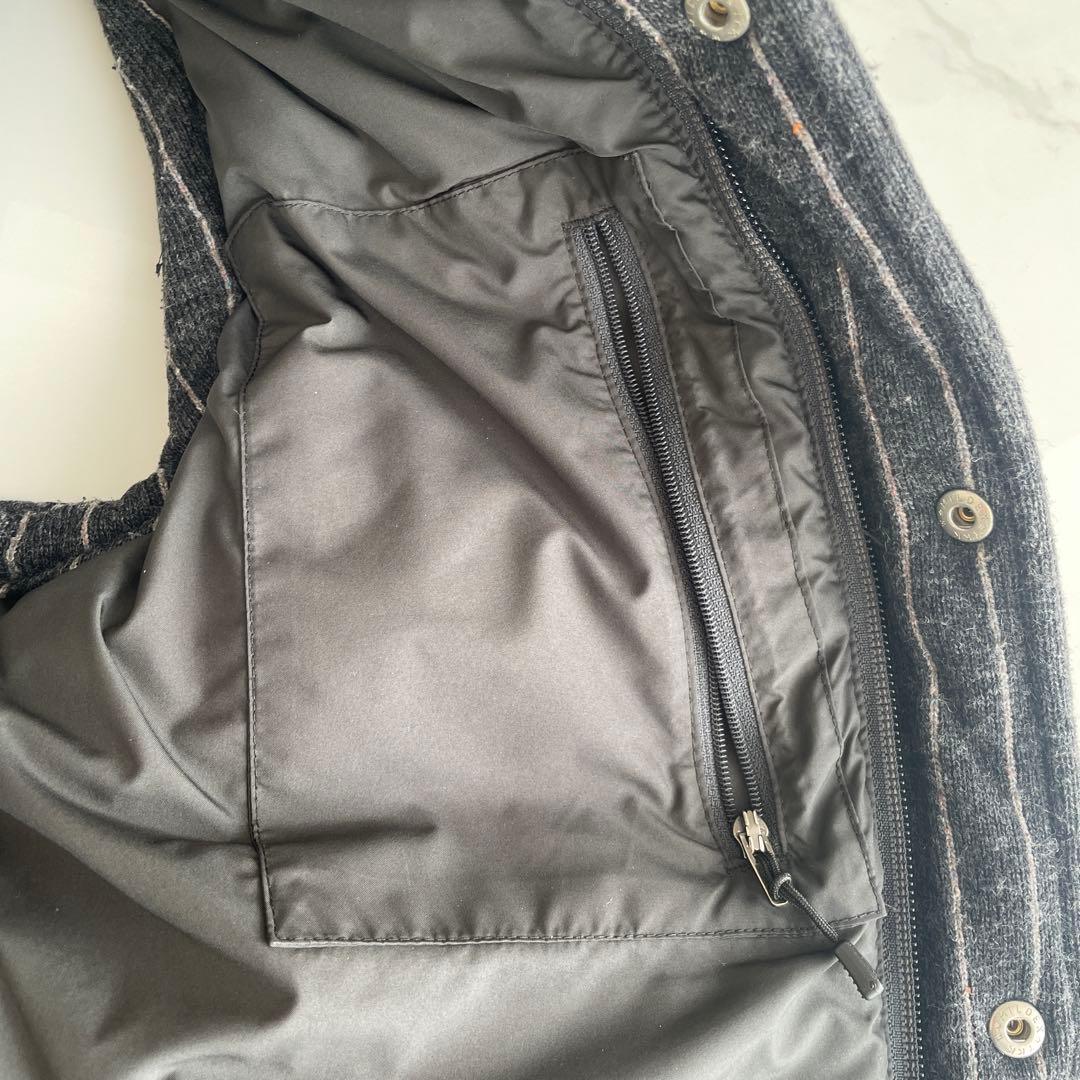 patagonia ダウンベスト S グレー/ストライプ