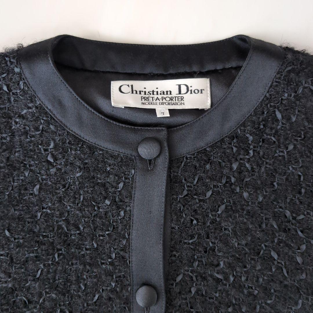 Christian Dior ノーカラージャケット 黒