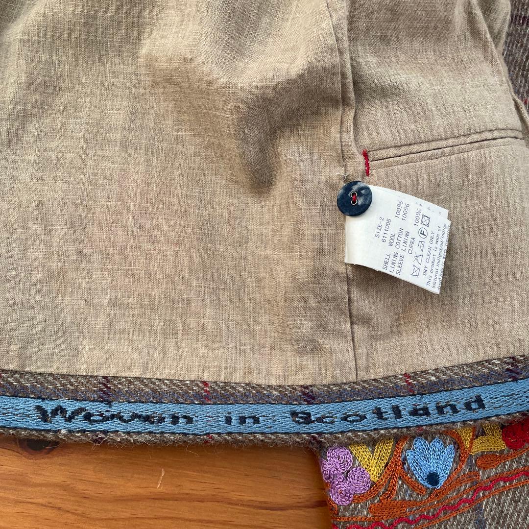 【美品】45rpm 刺繍　ノーカラージャケット　サイズ2