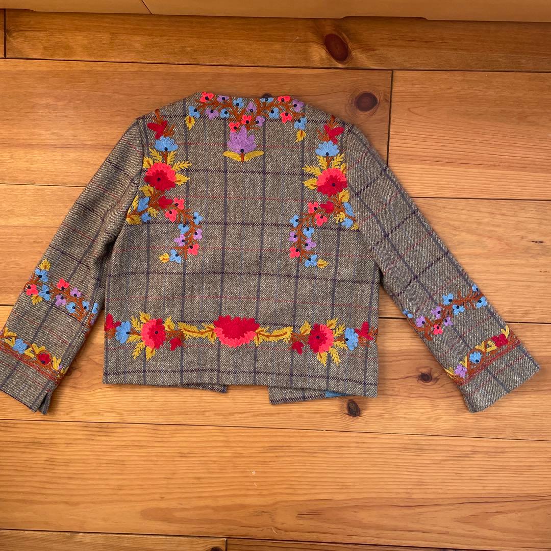 【美品】45rpm 刺繍　ノーカラージャケット　サイズ2