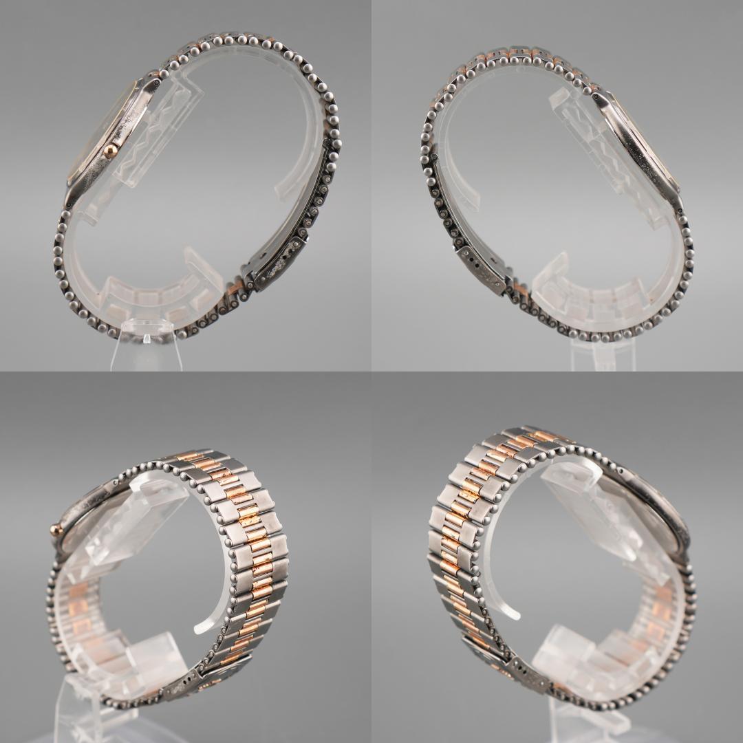 稼働 LONGINES グレー デイト ラウンド 腕時計 新品電池 クォーツ