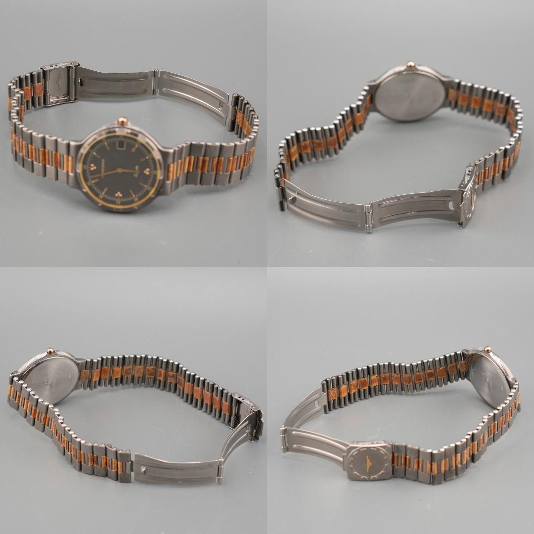 稼働 LONGINES グレー デイト ラウンド 腕時計 新品電池 クォーツ