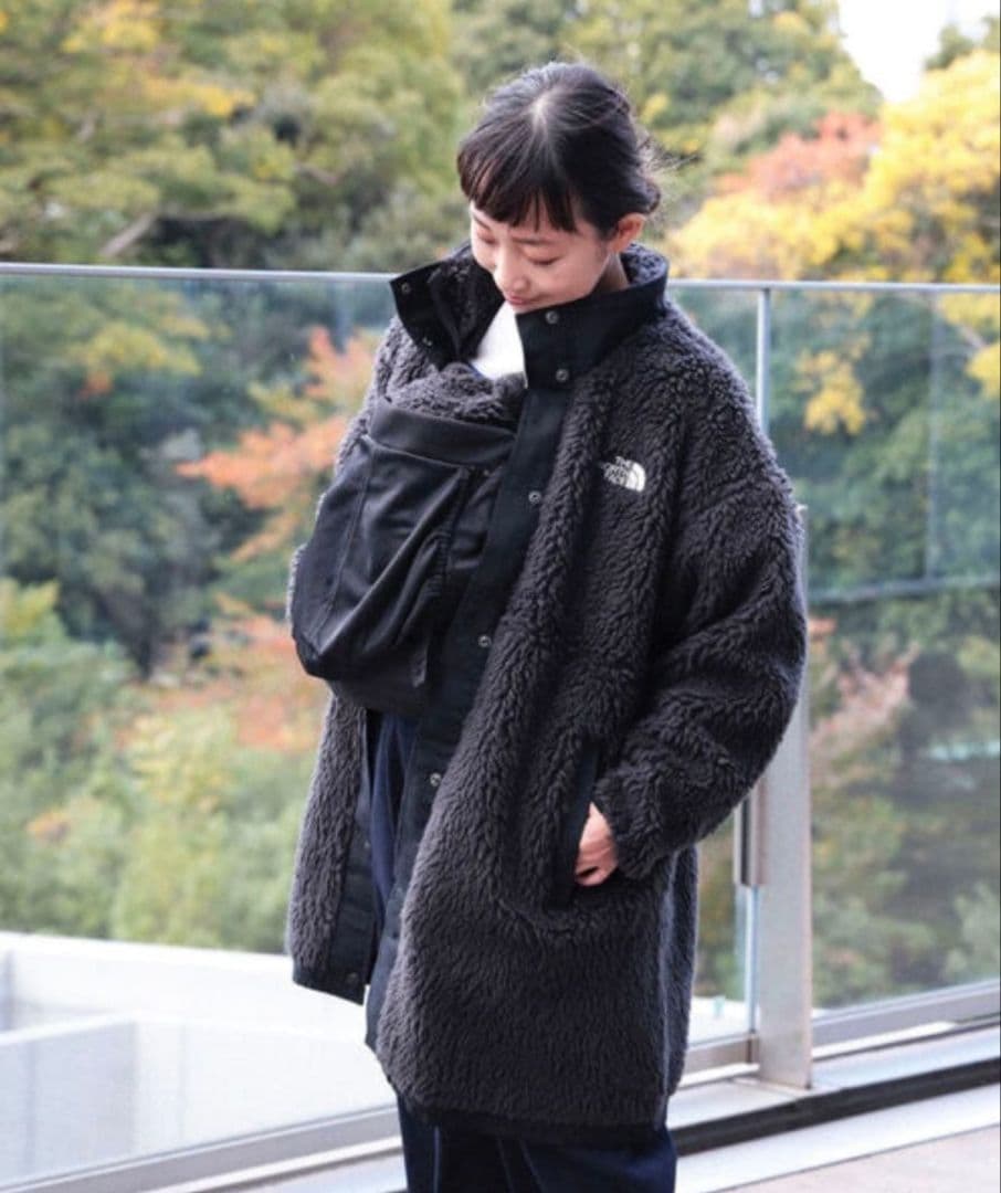 ノースフェイス　マタニティ ボアアウター ベビーキャップセット（くま耳デザイン）